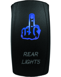 DragonFire Racing Lighted Switch Finger Rear Light On/Off Blue - 521387