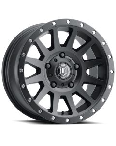 ICON Compression 17x8.5 5x150 25mm Offset 5.75in BS 110.1mm Bore Satin Black Wheel - 2017855557SB