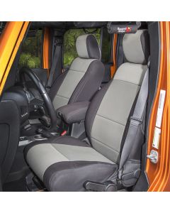 Rugged Ridge Seat Cover Kit Black/Gray 07-10 Jeep Wrangler JK 4dr - 13295.09