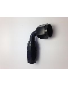 Fragola -10AN Male Rad. Fitting x 90 Degree Pro-Flow Hose End - Black - 229010-BLRAD