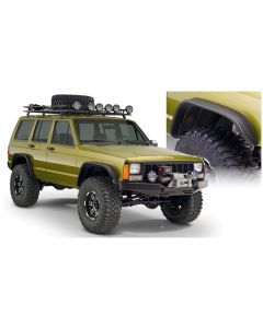 Bushwacker 84-01 Jeep Cherokee Flat Style Flares 4pc - Black - 10922-07
