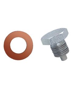 Moroso Oil Pan Drain Plug w/Copper Washer - Clear Zinc - 97002