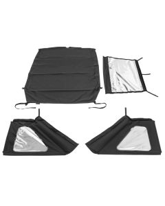 Rugged Ridge 2018+ Jeep Wrangler JLU 4 Dr Black Diamond Stitch Cloth Voyager Top (Tinted) - 13863.35