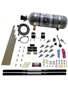 Nitrous Express 10 Cyl Piranha Nozzle Direct Port Nitrous Kit (250-500HP) w/Composite Bottle - 81000EFI-12