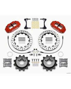Wilwood Narrow Superlite 4R Rear Kit 12.88in Drilled Red 99-05 WRX / 99-07 Impreza - 140-12878-DR
