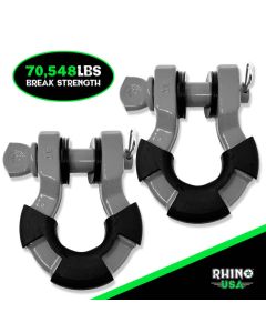 Rhino USA 8T Super Shackle 2-Pack (Gray) - SUPERSHACK-GRY
