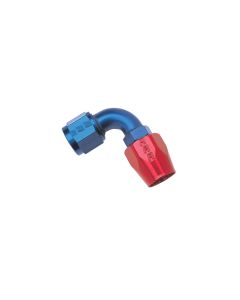 Russell Performance -10 AN Red/Blue 90 Degree Full Flow Hose End - 610180