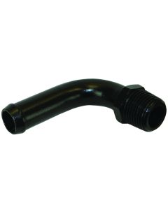 Moroso Streamline Air/Oil Separator Fitting - 3/8in to 1/2in Hose - 90 Degree - Black - Single - 65131