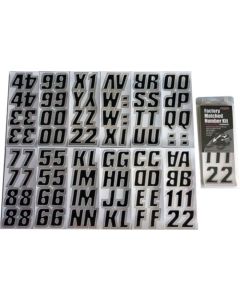Hardline Snowmobile Lettering Registration Kit 2 in. - 500 Black/Silver - BLKSI500