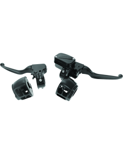 Bikers Choice 15-17 Softail Black Handlebar Control Kit 1/2 Inch Bore Single Disc - 601449