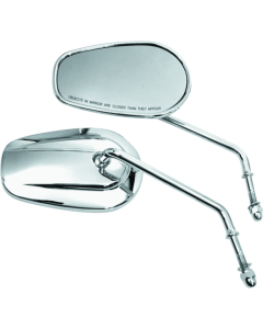 Bikers Choice Chrome Tapered Long Stem Mirrors Pr - 482006