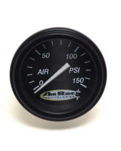 Ridetech Air Pressure Gauge Single Needle Black Face 150psi w/ Fittings - 31960006