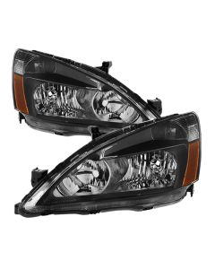 Xtune Honda Accord 03-07 Amber Crystal Headlights Black HD-JH-HA03-AM-BK - 5014351