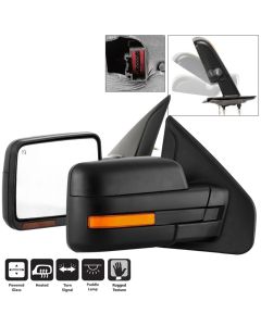 xTune 07-14 Ford F-150 Heated Amber Seq LED Signal OEM Pwr Mirrors (Pair) (MIR-03FF07-G2-PW-RAM-SET) - 9943171