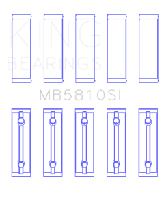 King Engine Bearings Toyota 2AR-FE/ 2AR-FXE (Size 0.05) Main Bearing Set - MB5810SI0.5