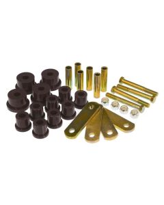 Prothane 64-73 Ford Mustang Rear Spring Bushings w/ HD Shackle Kit - Black - 6-1053-BL