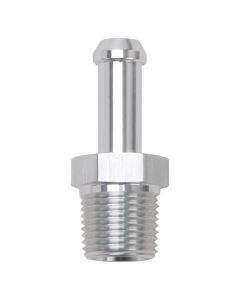 Edelbrock Hose End Straight 3/8In NPT to 3/8In Barb Clear Anodize - 8118