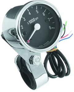 Bikers Choice Big Twin & XL Electronic Mini Tachometer 8000 RPM Black Face 2 1/2 Inch - 493374