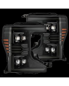 AlphaRex 20-22 Ford F-250/350/450 SD NOVA-Series LED Proj Headlights Alpha-Bk w/Acv Light SS & SBDRL - 880340