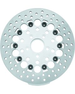Twin Power 84-17 Big Twin Exc 08-17 FLH FLT Rear 11.5 Floating Rotor Silver Holes - 666841