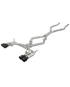aFe MACH Force-Xp 3.5in. 304 SS C/B Exhaust w/o Muffler 15-18 BMW X5 M V8-4.4L (tt) - Black Tip - 49-36342-B