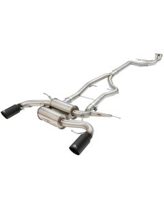 aFe MACHForce XP SS-304 Black Tip 3.0in-2.5in Dia Cat Back Exhaust 11-13 BMW 335i (E90/E92) 3.0L - 49-36328-B