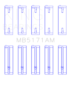King Engine Bearings Mazda FS-DE L4/FP L4/FS L4  DOHC 16 Valve  (Size +1.0) Main Bearing Set - MB5171AM1.0