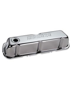 Moroso Ford 302/351W Valve Cover - w/Baffles - Stamped Steel Chrome Plated - Pair - 68201
