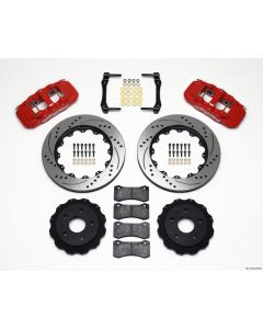 Wilwood AERO4 Rear Kit 14.25in Drilled Red 2010-2015 Camaro - 140-11270-DR