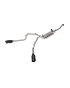 aFe Gemini XV 3in 304 SS Cat-Back Exhaust 15-20 Ford F-150 V6 2.7L/3.5 w/ Black Tips - 49-33123-B