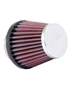 K&N Universal Chrome Filter-Round Tapered-1.688in Flange ID x 2in Top OD x 3in Base OD x 2.75in H - RC-1070