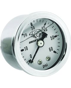 Bikers Choice White Face Liquid Filled Oil Pressure Gauge 0-60 Psi 1/8 NPT - 210077
