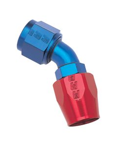 Russell Performance -10 AN Red/Blue 45 Degree Full Flow Hose End - 610110