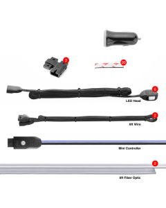 XK Glow Fiber Optic Roll 6pc LED Head XKchrome Controlled Fiber Optic LED Accent Light Kit 2pc 6ft - XK-FO-ADV