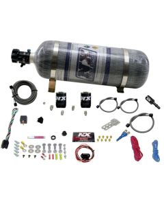Nitrous Express 11-15 Ford Mustang GT 5.0L Coyote Single Nozzle Nitrous Kit (35-150HP) w/Comp Bottle - 20932-12