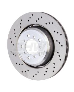 SHW 08-13 BMW M3 4.0L Left Front Cross-Drilled Lightweight Brake Rotor (34112283801) - BFL42851