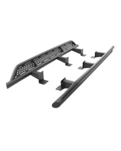 Go Rhino 2024 Toyota Tacoma DC 4dr Xtreme Frame Mount Sliders - Tex. Blk - FS4432T