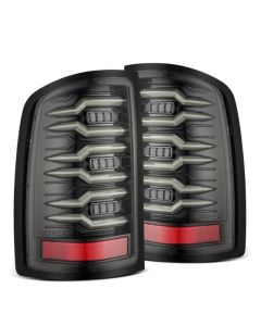 AlphaRex 07-13 GMC Sierra 1500/2500HD/3500HD Luxx Series LED Tail Lights - Alpha Black - 630070