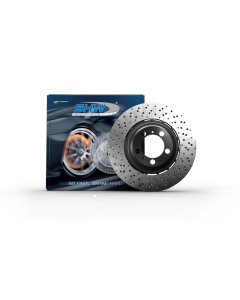 SHW 20-21 Porsche 718 Cayman GT4 4.0L Right Rear Drill-Dimp Lightweight Brake Rotor (98135240881) - PRR42087