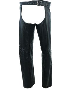 Kuryakyn Leather By River Road Plains Leather Chaps Black - Large - 094420
