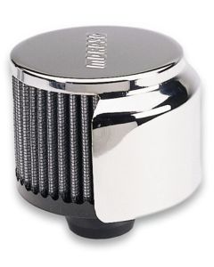 Moroso Filtered Valve Cover Breather - Push-In - Half Hood - 1.22in ID - 68813