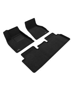 3D Maxpider 20-21 Tesla Model S Elegant Floor Mat- Black - L1TL02004709
