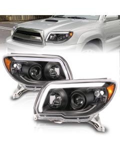 ANZO 06-09 Toyota 4 Runner Projector Headlights Plank Style - Black - 111616