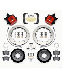 Wilwood Combination Parking Brake Rear Kit 12.88in Red 2013-Up Ford Focus ST w/ Lines - 140-13031-R