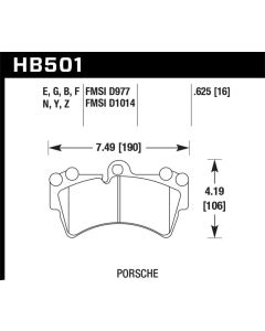 Hawk LTS Street Brake Pads - HB501Y.625