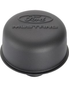 Ford Racing Black Crinkle Finish Breather Cap w/ Ford Mustang Logo - 302-221