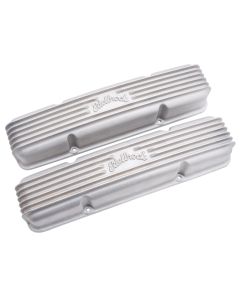 Edelbrock Valve Cover Classic Series Chevrolet 1959-1986 262-400 CI V8 w/ o Breather Holes Satin - 41459