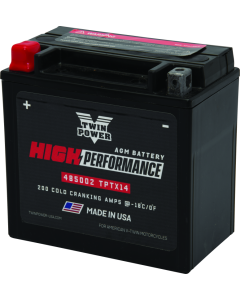 Twin Power YTX14 High Performance Battery Replaces H-D 65948-00 Made in USA 200 CCA - 485002
