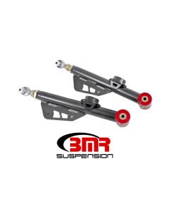 BMR 79-98 Fox Mustang On-Car Adj. Lower Control Arms Poly / Rod End Combo - Black Hammertone - TCA051H