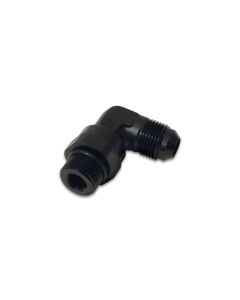 Vibrant -6AN Male Flare to Male -6AN ORB Swivel 90 Degree Adapter Fitting - Anodized Black - 16960